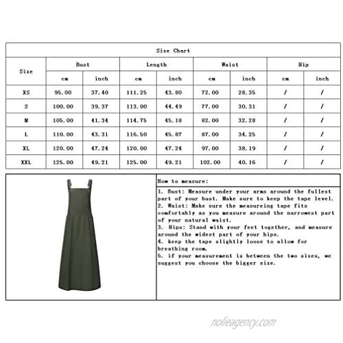 chouyatou Women's Adjustable Strap A-Line Pinafore Bib Maxi Long Overall Dress
