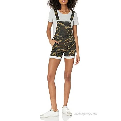 COVER GIRL Juniors Cute Denim Overall Shorts Slim fit Bib Strap Sexy  Camo Green  X-Large