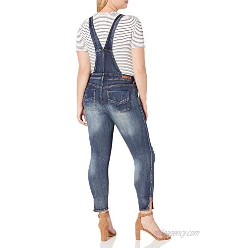 dollhouse Women's Plus Size Destructed Skinny Overall