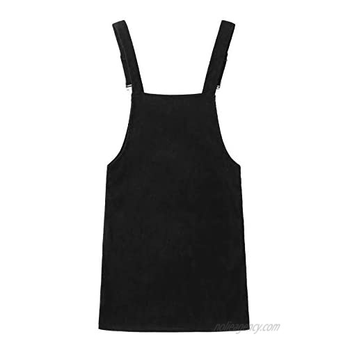 Floerns Women's Corduroy Bib Pocket Pinafore Overall Dress