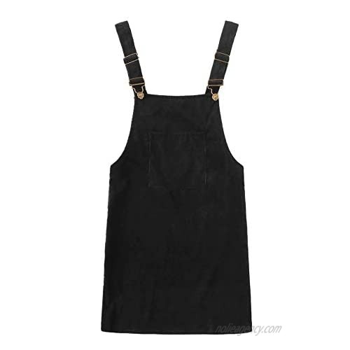 Floerns Women's Corduroy Bib Pocket Pinafore Overall Dress