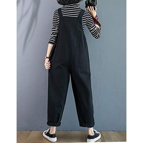 HALITOSS Women's Loose Baggy Jumpsuit Simple Solid Color Casual Rompers Overalls Trousers