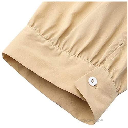 JIURI Women’s Button Down V Neck Short Sleeve Baggy Wide Leg Harem Long Pants Romper Belted Jumpsuits Overalls