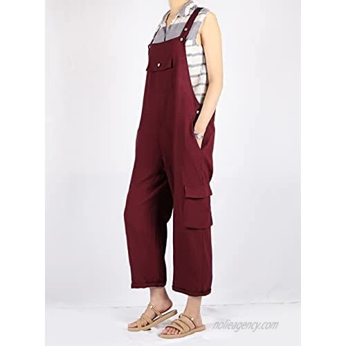 Lentta Women's Fashion Overalls Loose Fit Jumpsuits with Pockets