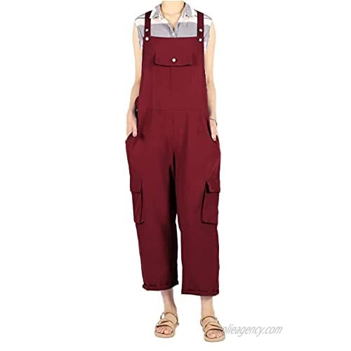 Lentta Women's Fashion Overalls Loose Fit Jumpsuits with Pockets
