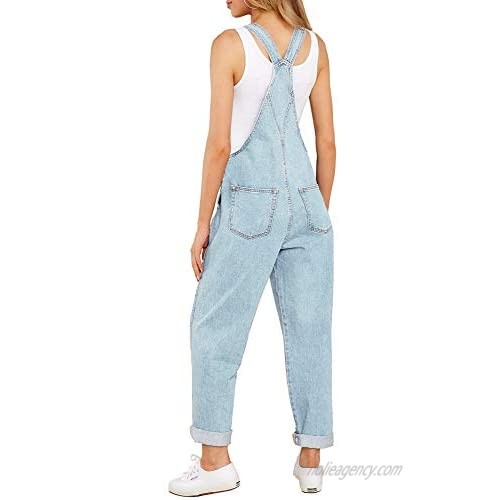 LookbookStore Women's Casual Stretch Denim Bib Overalls Pants Pocket Jeans Jumpsuits