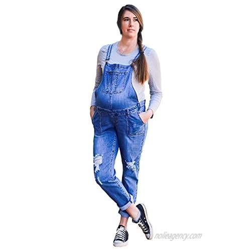 Mothera Maternity Overalls for Pregnant Women | Cotton Overalls with Zipper Adjustment for Pregnancy and Postpartum