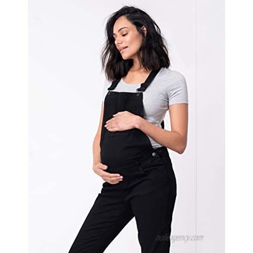 Seraphine Women's Denim Maternity Overalls Black