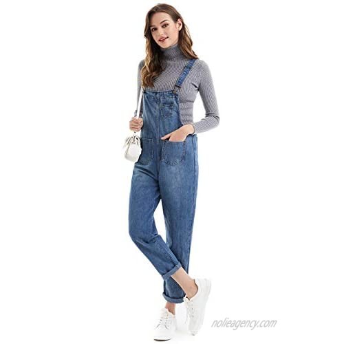 Spanye Women's Denim Bib Overalls Casual Baggy Jumpsuits Pants Plus Size Rompers Jeans Overall