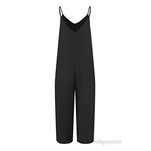 Style Dome Womens Casual Jumpsuits Overalls Loose Fit with Pockets Wide Leg Romper