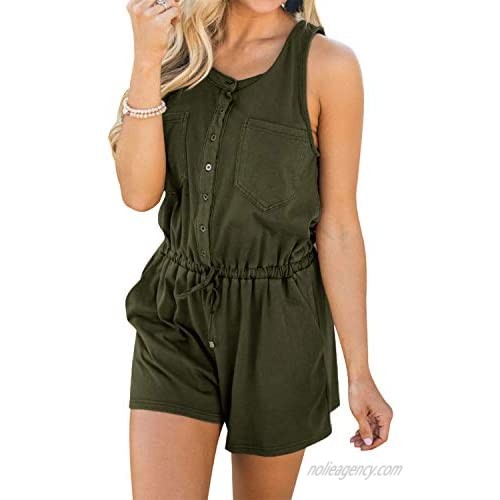 Style Dome Womens Casual Jumpsuits Overalls Loose Fit With Pockets Wide Leg Romper 38Army Green 2XL