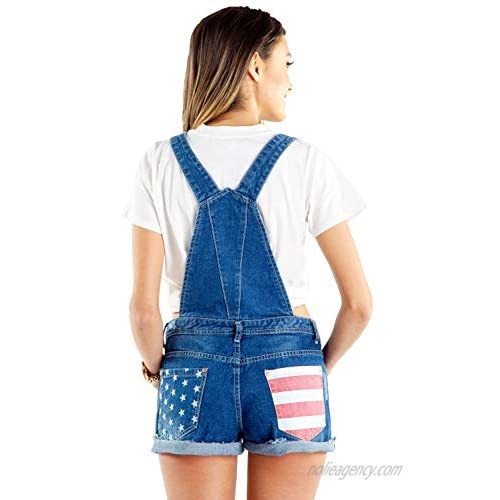 Women's Red White and Blue American Flag Denim Liberty Jean Shorts for Summer and 4th of July