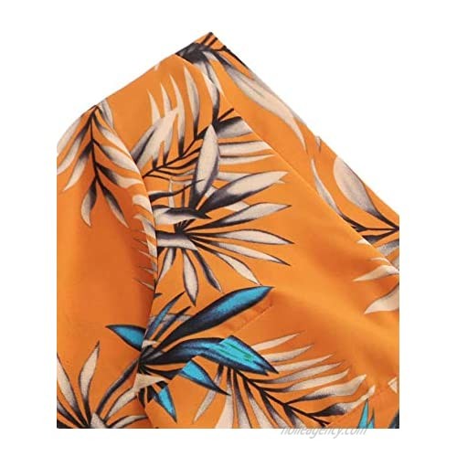 SweatyRocks Women's 2 Piece Boho Butterfly Sleeve Knot Front Crop Top with Shorts Set