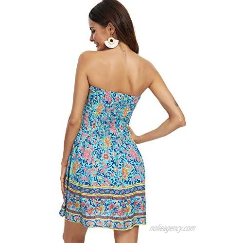 Angelegant Women Sexy Strapless Mini Dress Sleeveless Summer Tube Top Dresses