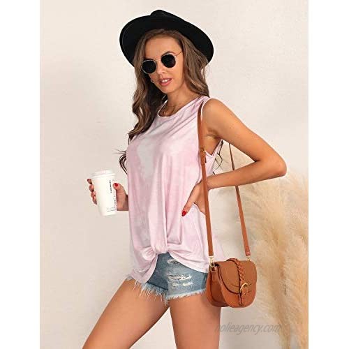 Blooming Jelly Womens Tie Dye Tank Top Flowy Shirt Sleeveless Tunic Tops Loose fit Casual Summer Shirts