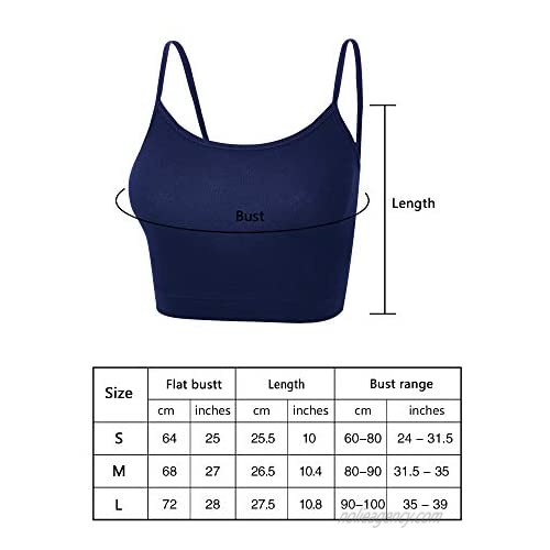 Boao 4 Pieces Spaghetti Strap Tank Camisole Top Crop Tank Top for Sports Yoga Sleeping