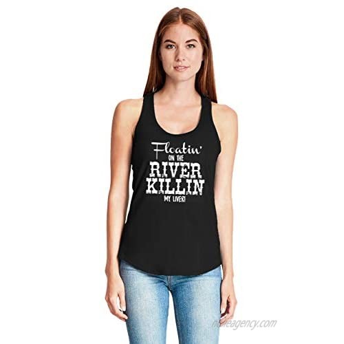 Comical Shirt Ladies Floating On The River Killing My Liver Racerback