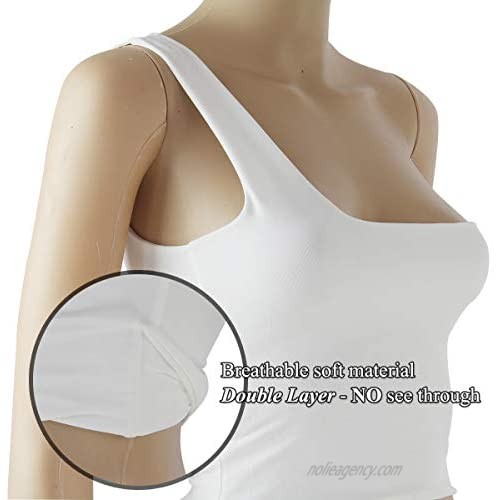 Snailify Women One Shoulder Crop Tank Top Sleeveless Bodycon Basic Stretch Shirt