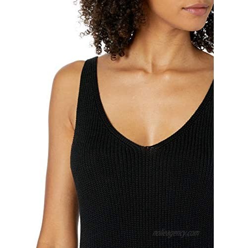 The Drop Women's Claire Double V-Neck Textured Rib Sweater Tank