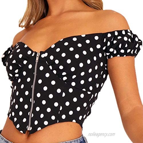 Women Lace Up Crop Top Off Shoulder Cami Tank Tops Sleeveless Strap Cutout Tee Backless V Neck Vest