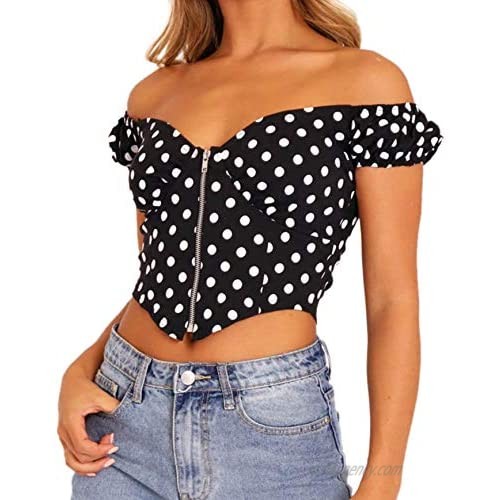 Women Lace Up Crop Top Off Shoulder Cami Tank Tops Sleeveless Strap Cutout Tee Backless V Neck Vest