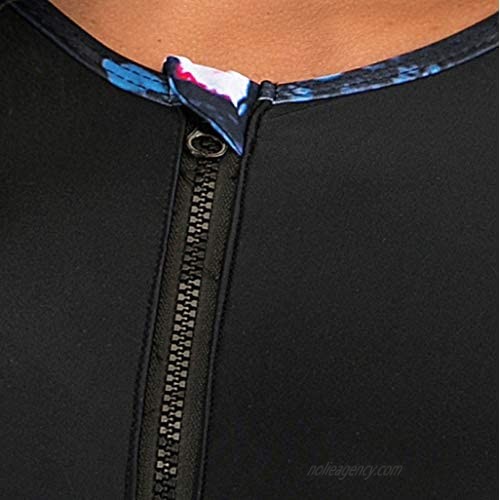 One Piece Swimsuits for Women DEATU Bathing Suits Long Sleeve Rash Guard UV UPF 50+ Printed Zipper Surfing Swimwear