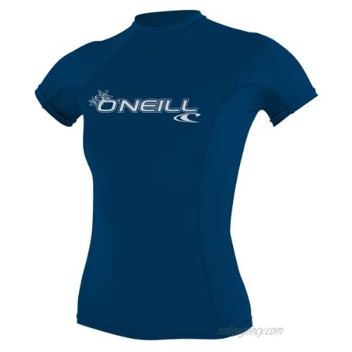 O'Neill Women's Basic 50+ Skins Short Sleeve Rash Guard  Deep Sea  X-Small