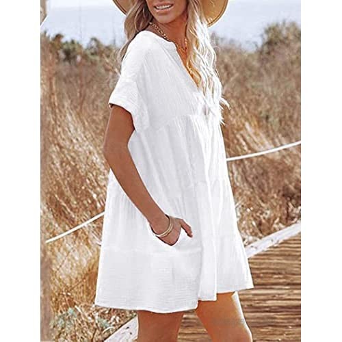 AI'MAGE Women's Swimsuit Coverups Bikini Beach Swimwear Cover Up Sexy Bathing Suit Cover Up Dress with Pockets