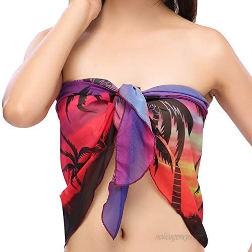 Ayliss Women Chiffon Short Beach Sarong Cover Up Swimsuit Wrap Skirt Ruffle Pareo Bikini Swimwear