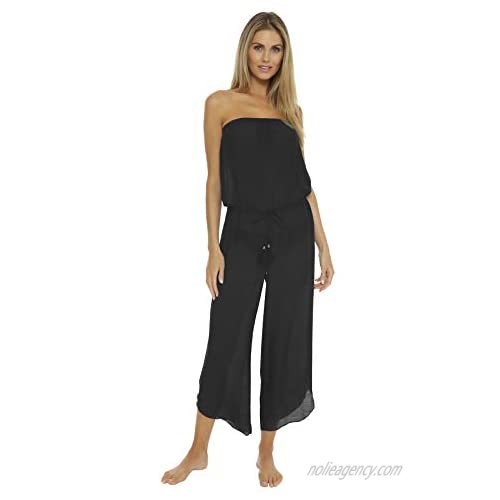 Becca by Rebecca Virtue Women's Wovens Strapless Jumpsuit Swim Cover Up