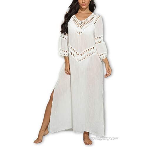 Cardigan Kimono Swimsuit Cover ups for Women - Crochet Embroidery  Beach Coverup