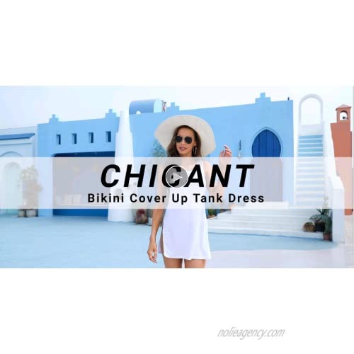Chigant Swimsuit Cover Ups for Women Side Split Bikini Tank Dress Pool Bathing Beachwear Coverup