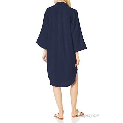 Seafolly Women's Textured Cotton Oversized Beach Shirt Dress Cover Up