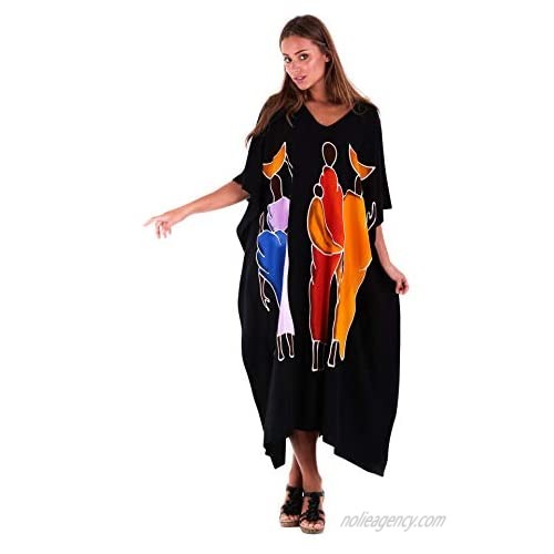 SHU-SHI Womens Long Kaftan Dress Beach Maxi Cover Up Casual Plus Size Dresses Coverup