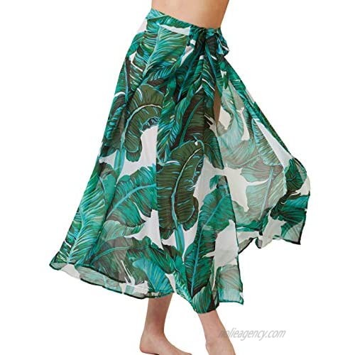 Soul Young Women's Sarong Sheer Cover Up Long Beach Wrap Skirt Maxi Coverup
