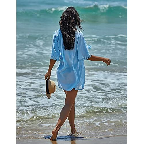 SUNAELIA Women's Cover Ups for Swimwear Beach Coverups Top Chiffon Bathing Suit Beach Dress