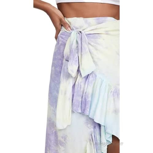 Tiare Hawaii – Tulip Wrap Skirt| Swimsuit & Beach Coverup | Aqua Yellow Violet | 100% Rayon for Women.