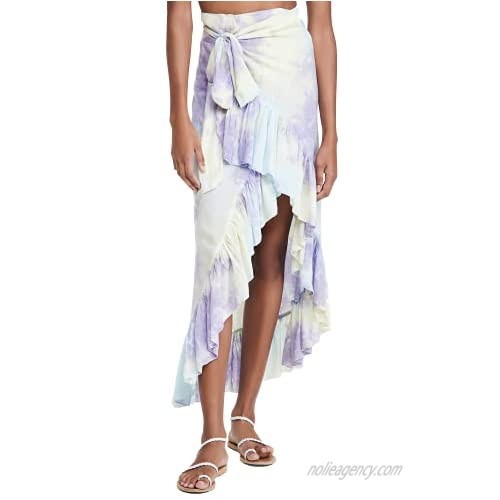 Tiare Hawaii – Tulip Wrap Skirt| Swimsuit & Beach Coverup | Aqua Yellow Violet | 100% Rayon for Women.