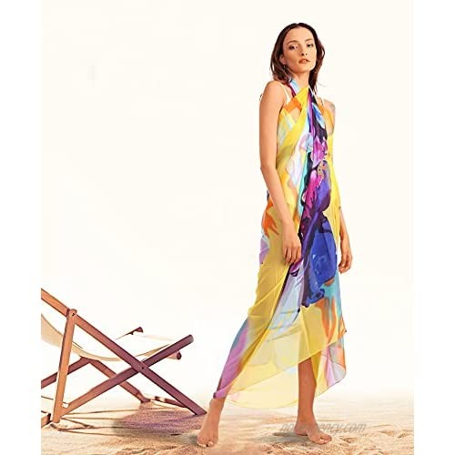 Weecreeture Women Swimwear Chiffon Cover up Sheer Bathing Suit Cover ups Wrap Summer Beach Wrap Skirt Plus