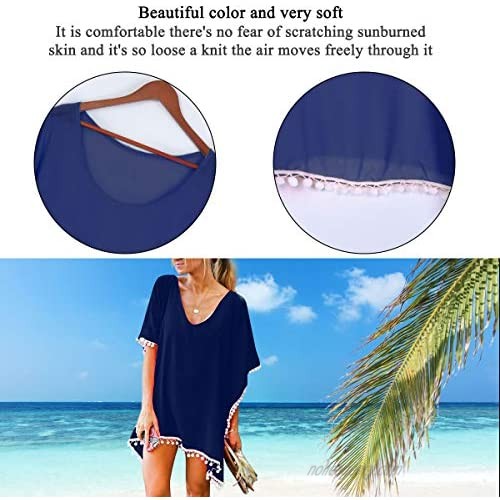 WharFlag Swimsuit Beach Cover Up - Women Bikini Cover Ups Crochet Tassel Kaftan Chiffon Swimwear Cover Ups