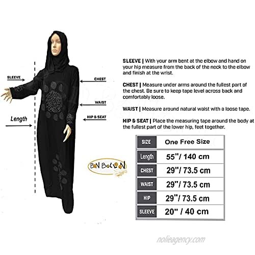 Women's One Piece Isdal Izdal Muslim Islamic Islami Islam Prayer Overhead Dress Modest Outfit Clothing Hijab Scarf Abaya Galabeya Gilbab Kaftan Robe Attire ( Black )