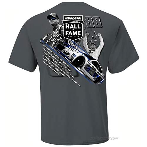 Checkered Flag Dale Earnhardt Jr Hall of Fame Class of 2021 T-Shirt Gray