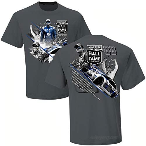Checkered Flag Dale Earnhardt Jr Hall of Fame Class of 2021 T-Shirt Gray