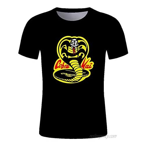 Cobra Kai Karate Kid T-Shirt Men's No Mercy Retro Short Sleeve Tops Tee Shirts