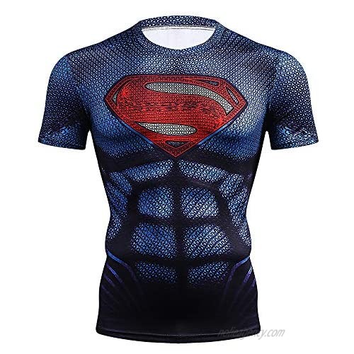 CoolMore Super Hero Compression T Shirts Short Sleeve Tops Tee for Men for Sports Gym Runing Base Layer Wearing