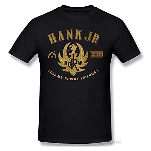 Ha-nk W-Ill-iams Jr Man's Crewneck Ultra Cotton Comfort Short Sleeve T-Shirt Black