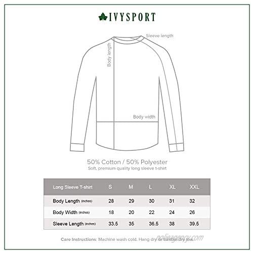 Ivysport University of Pennsylvania Long Sleeve T-Shirt by Wharton Logo 100% Cotton Heather Grey Long Sleeve T-Shirt