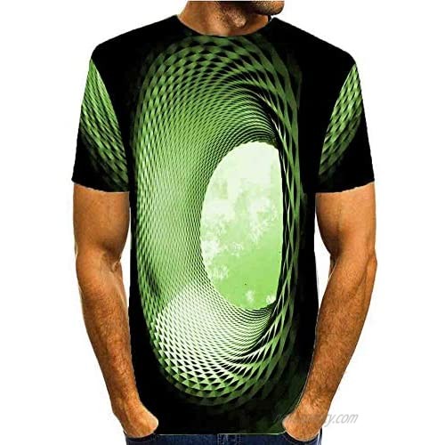 Men's Graphic Optical Illusion T-Shirt Print Short Sleeve Daily Tops Basic Round Neck