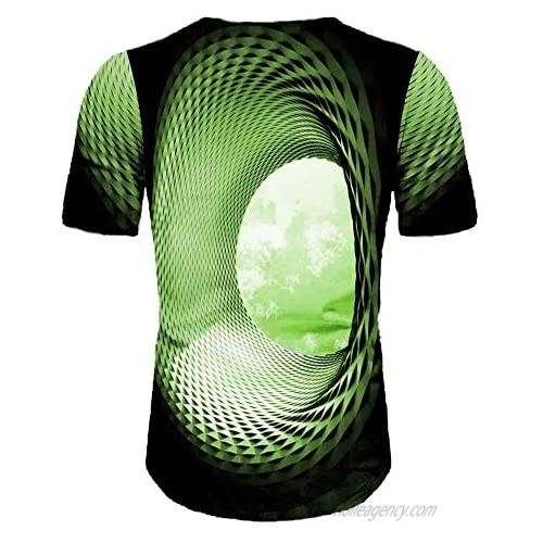 Men's Graphic Optical Illusion T-Shirt Print Short Sleeve Daily Tops Basic Round Neck