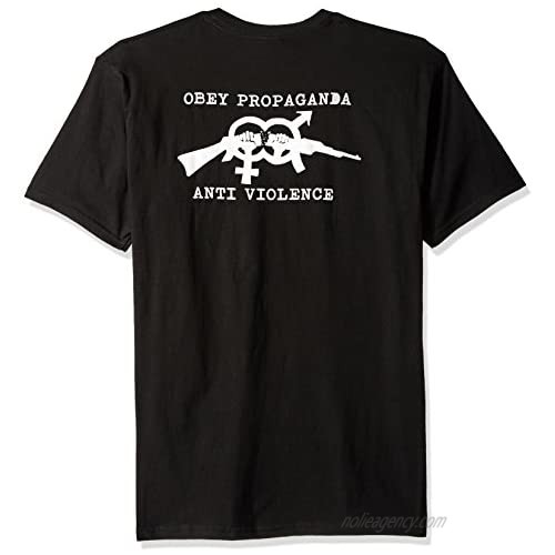 Obey Men's Anti-Violence Heavyweight Crewneck Tshirt